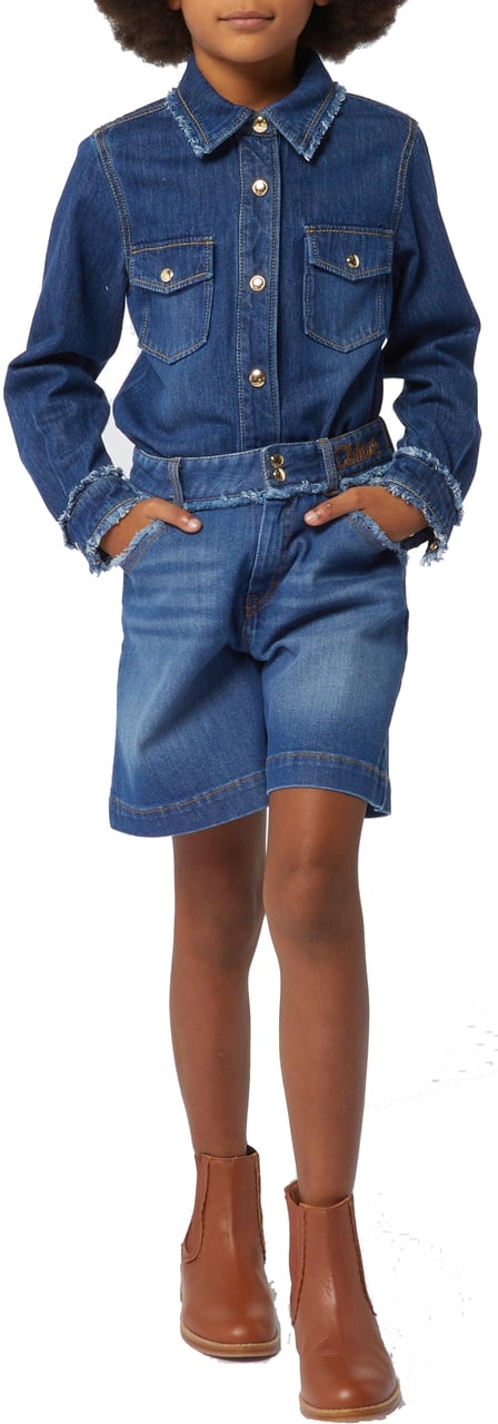 Chloé Chloé Meisjes Blouse Jeans Blauw