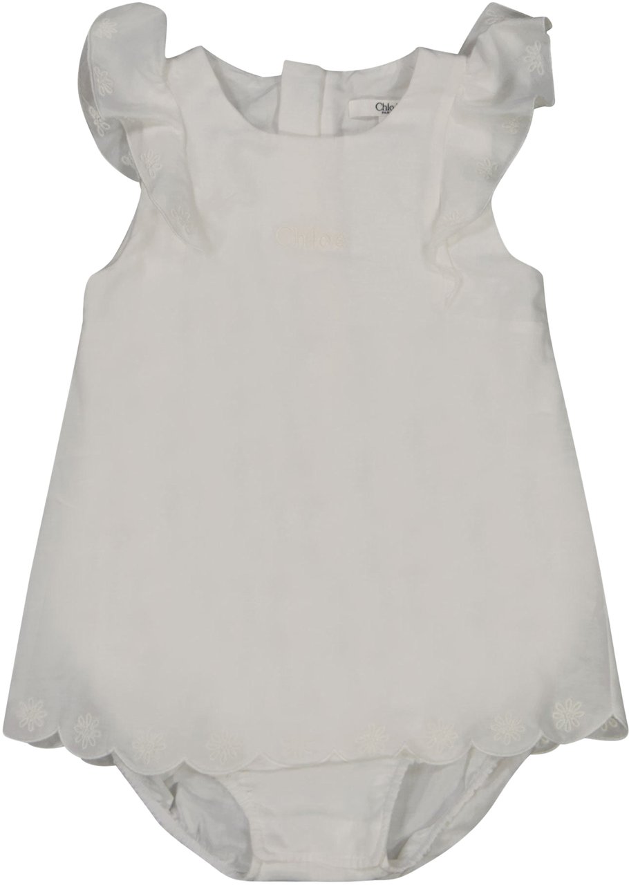 Chloé Chloe Baby Meisjes Boxpakje In Wit Wit