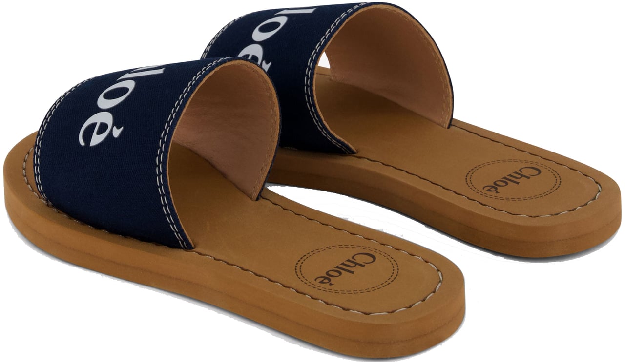 Chloé Chloe Meisjes Slippers In Navy Blauw