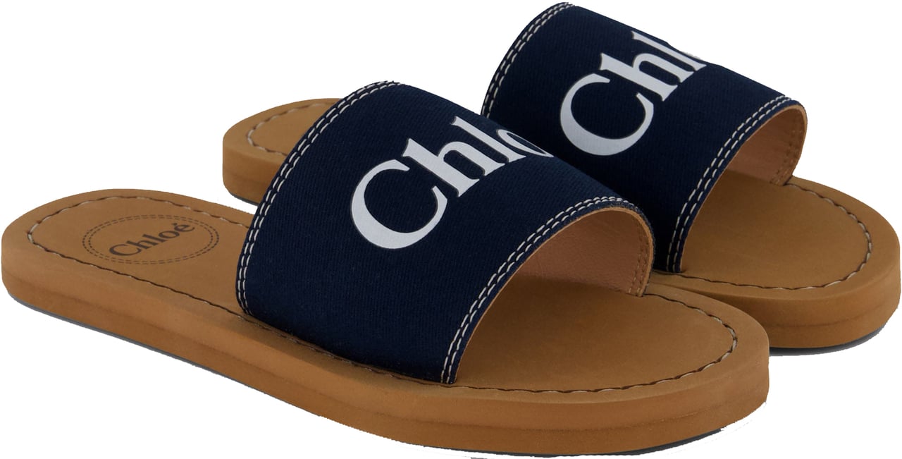 Chloé Chloe Meisjes Slippers In Navy Blauw