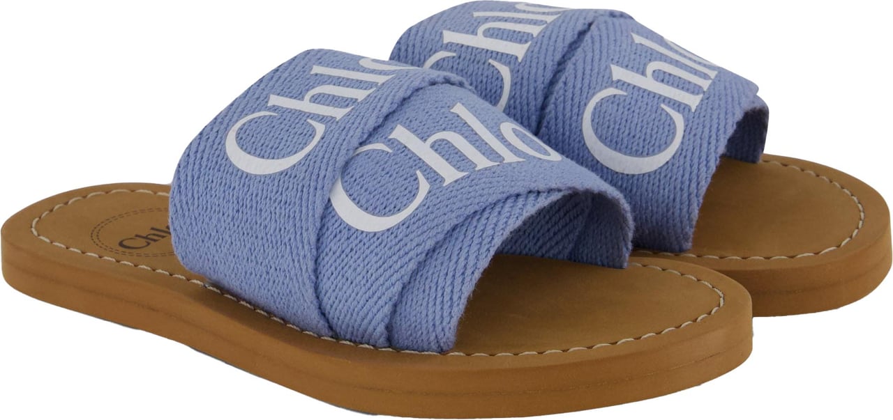 Chloé Chloe Meisjes Slippers In Licht Blauw Blauw