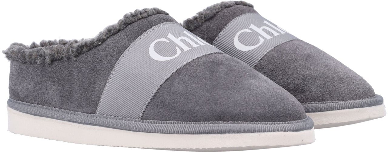 Chloé Sabot Ecofur Grigio Grijs