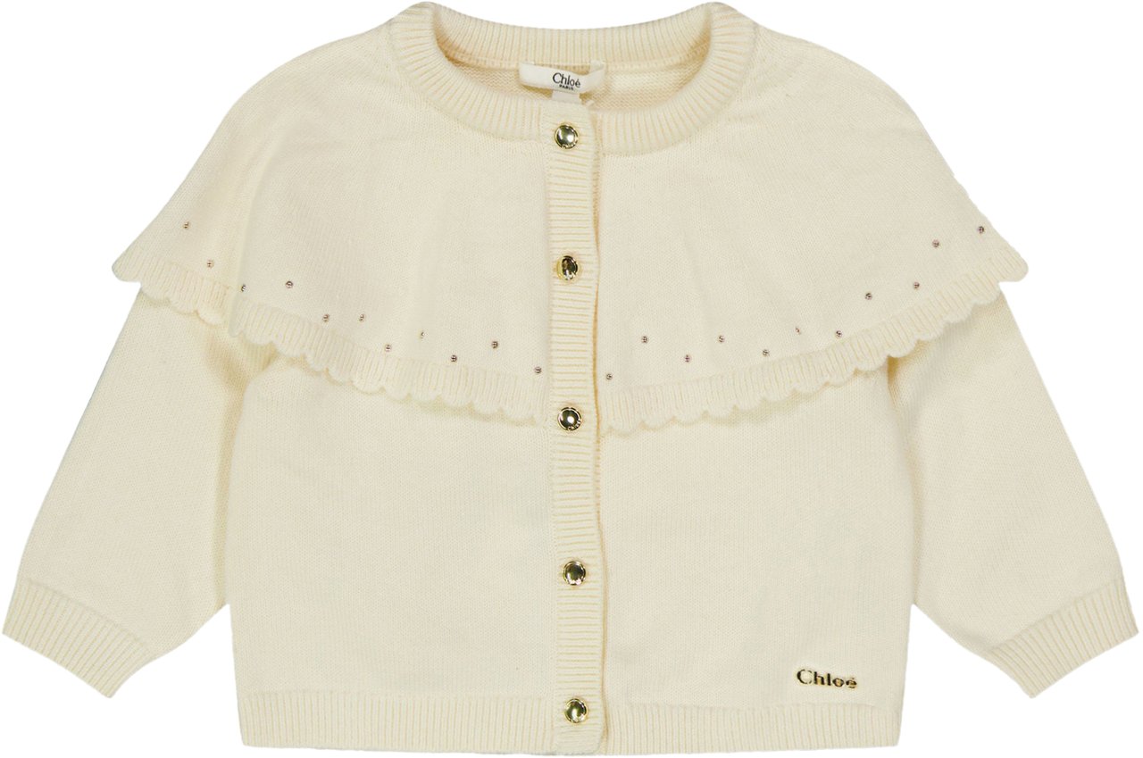 Chloé Chloe Baby Meisjes Vest In Off White Wit