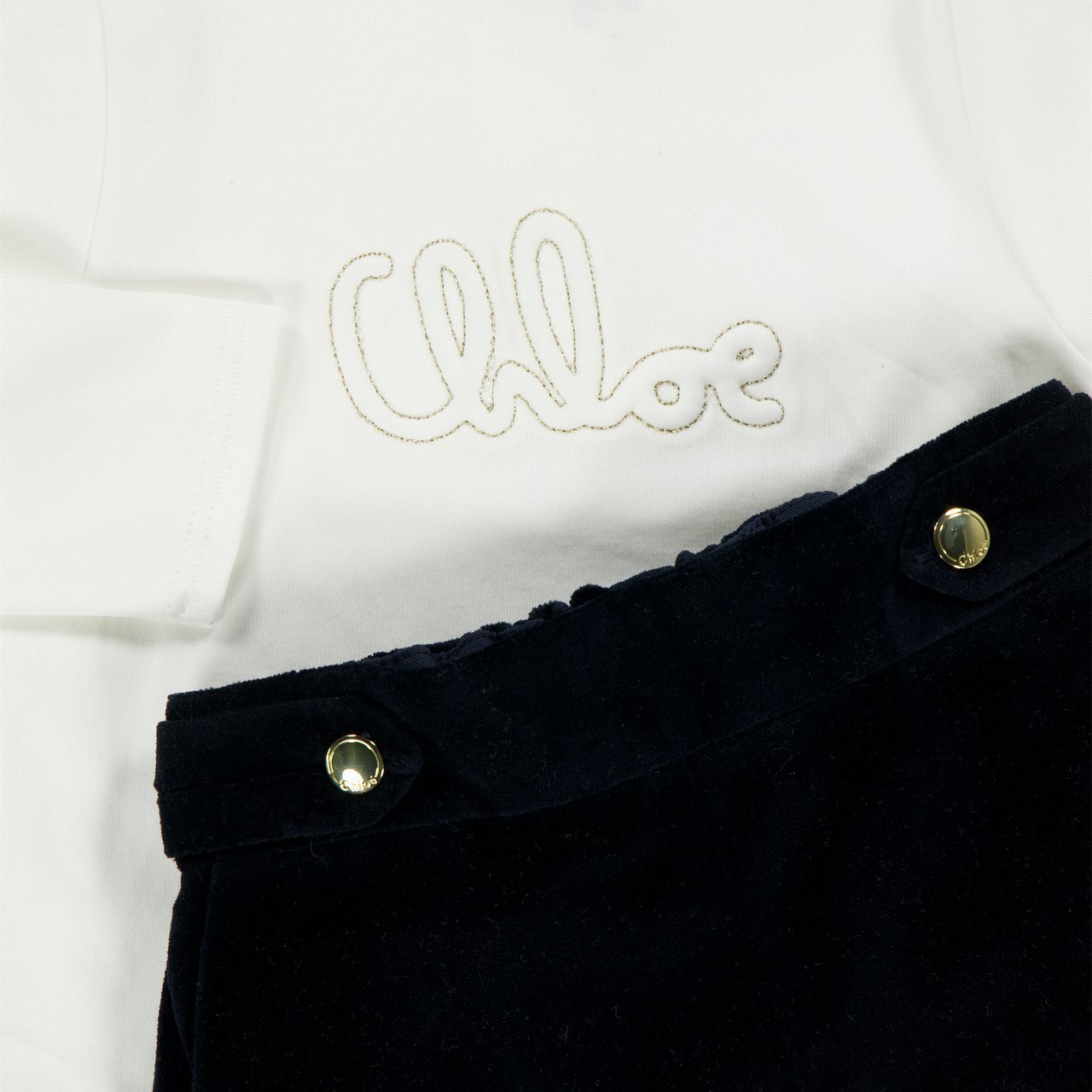 Chloé Chloe Baby Meisjes Setje In Navy Blauw