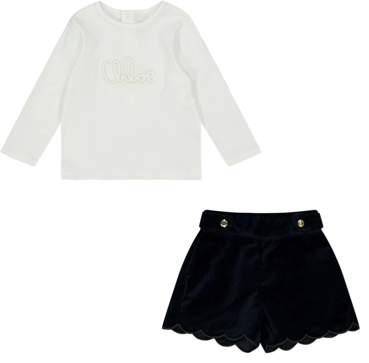 Chloé Chloe Baby Meisjes Setje In Navy Blauw