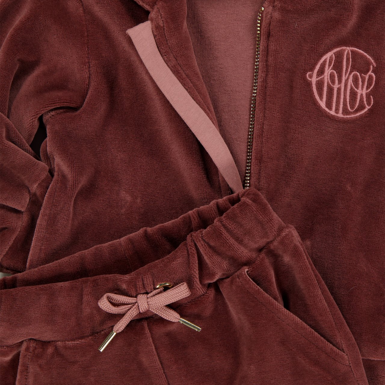 Chloé Chloe Baby Meisjes Joggingpak In Bordeaux Rood