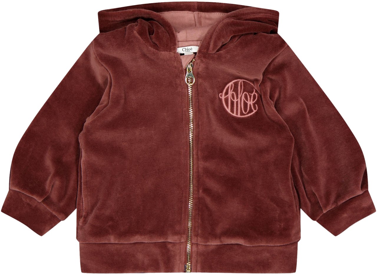 Chloé Chloe Baby Meisjes Joggingpak In Bordeaux Rood
