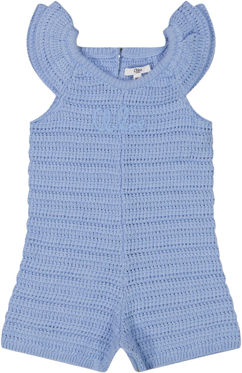 Chloé Chloe Baby Meisjes Jumpsuit In Licht Blauw Blauw