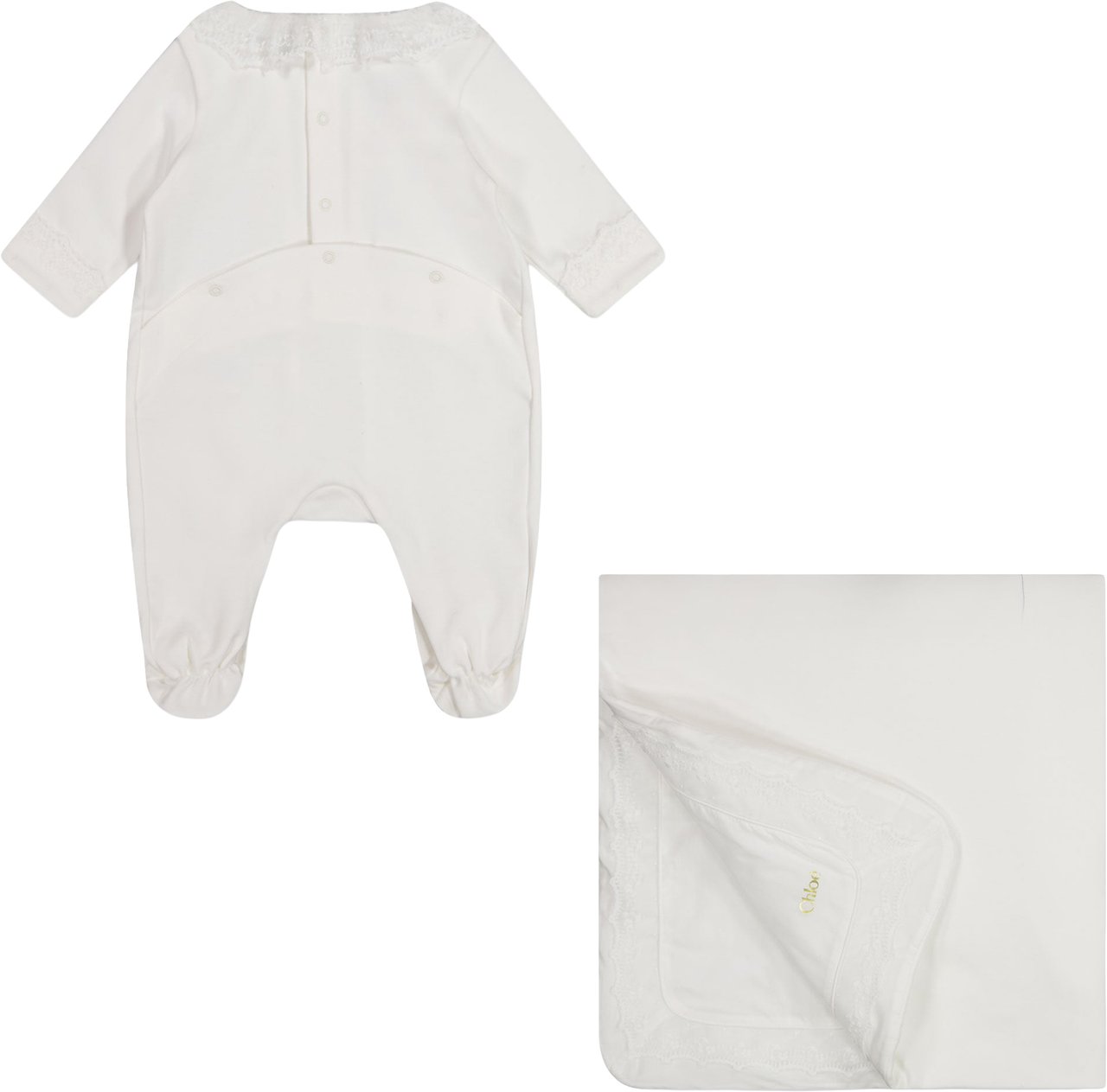 Chloé Chloe Baby Meisjes Setje In Wit Wit