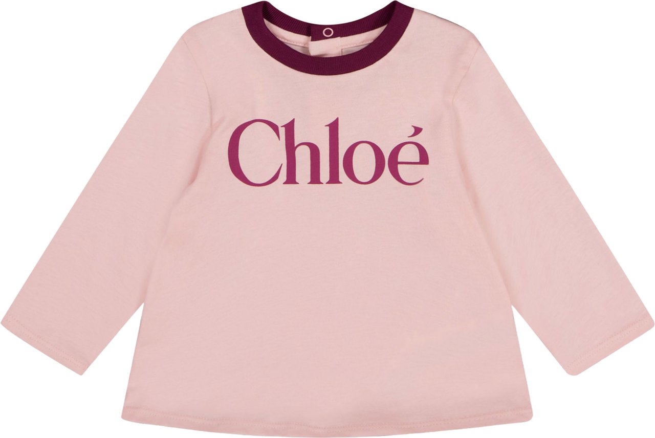 Chloé Chloe Baby Meisjes T-Shirt In Licht Roze Roze