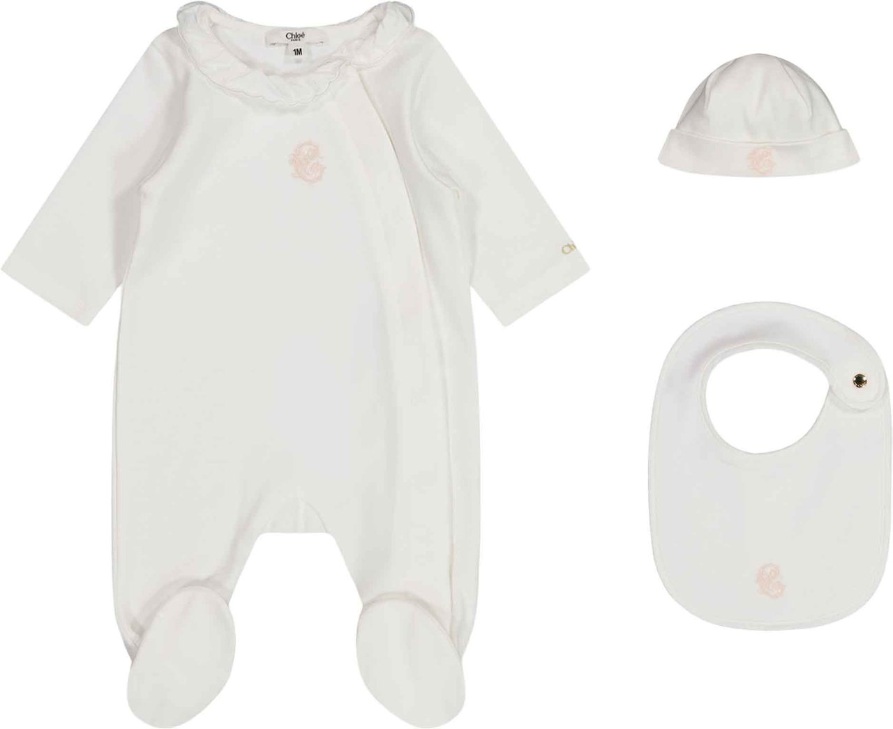 Chloé Chloe Baby Meisjes Boxpakje In Wit Wit