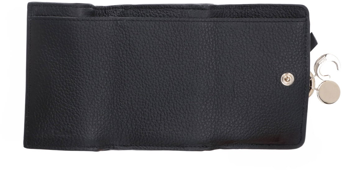 Chloé Black Alphabet Textured Leather Wallet Zwart