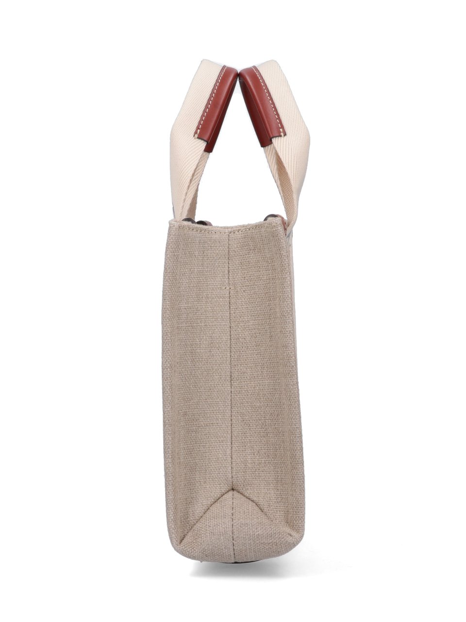 Chloé "Woody" Small Tote Bag, In Beige Linen Neutraal