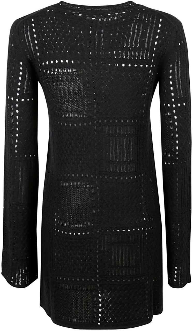 Chloé Refined Black Dress in Luxurious Wool-Cashmere-Silk Blend Zwart
