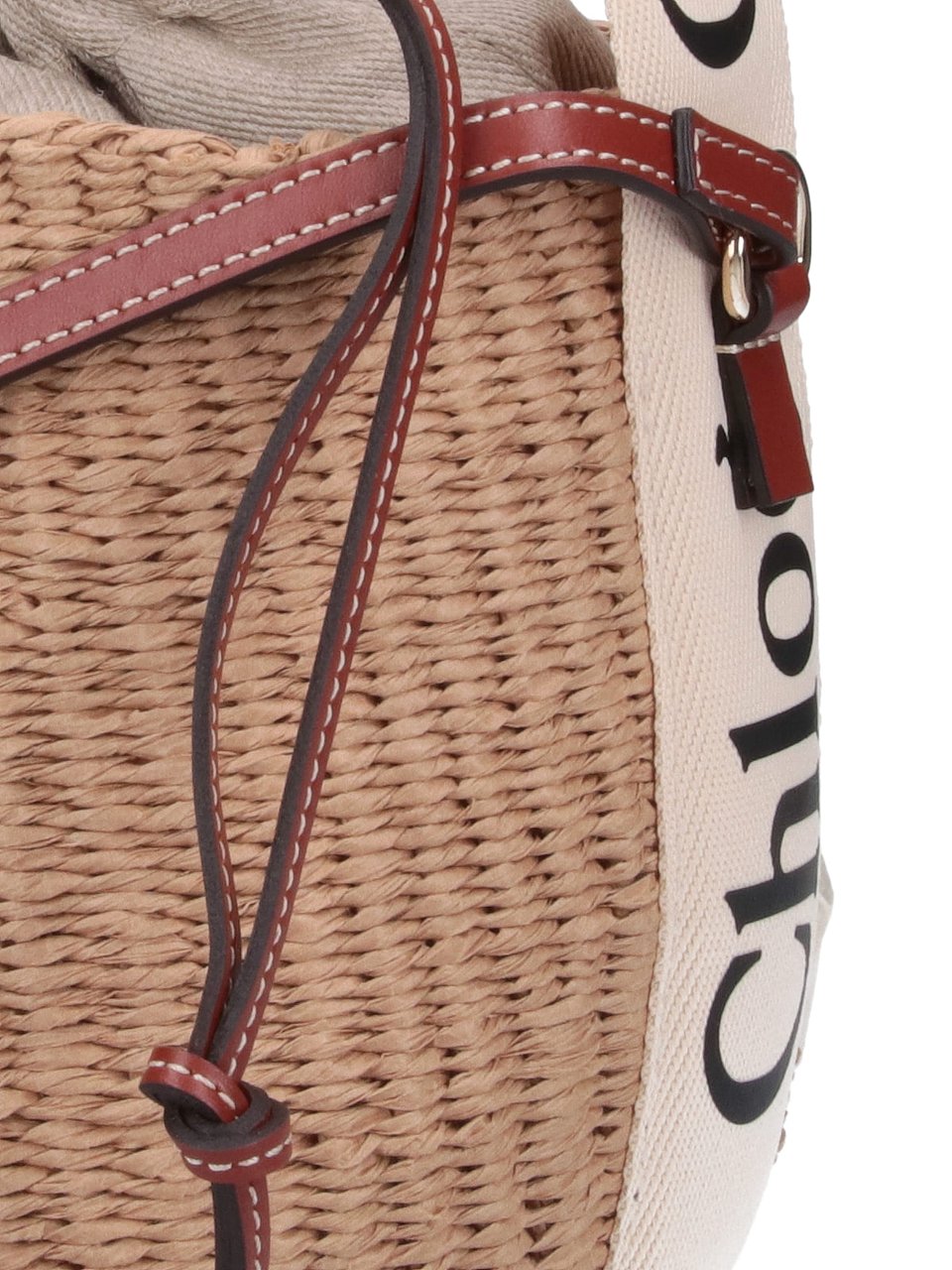 Chloé Beige Woody Small Fair Trade Bucket Bag Neutraal