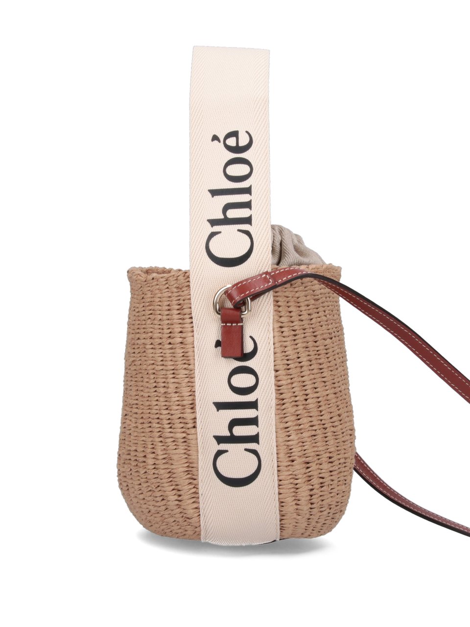 Chloé Beige Woody Small Fair Trade Bucket Bag Neutraal