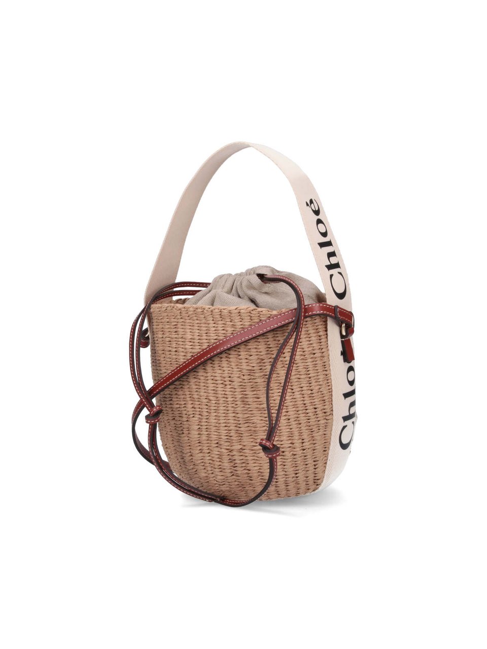 Chloé Beige Woody Small Fair Trade Bucket Bag Neutraal