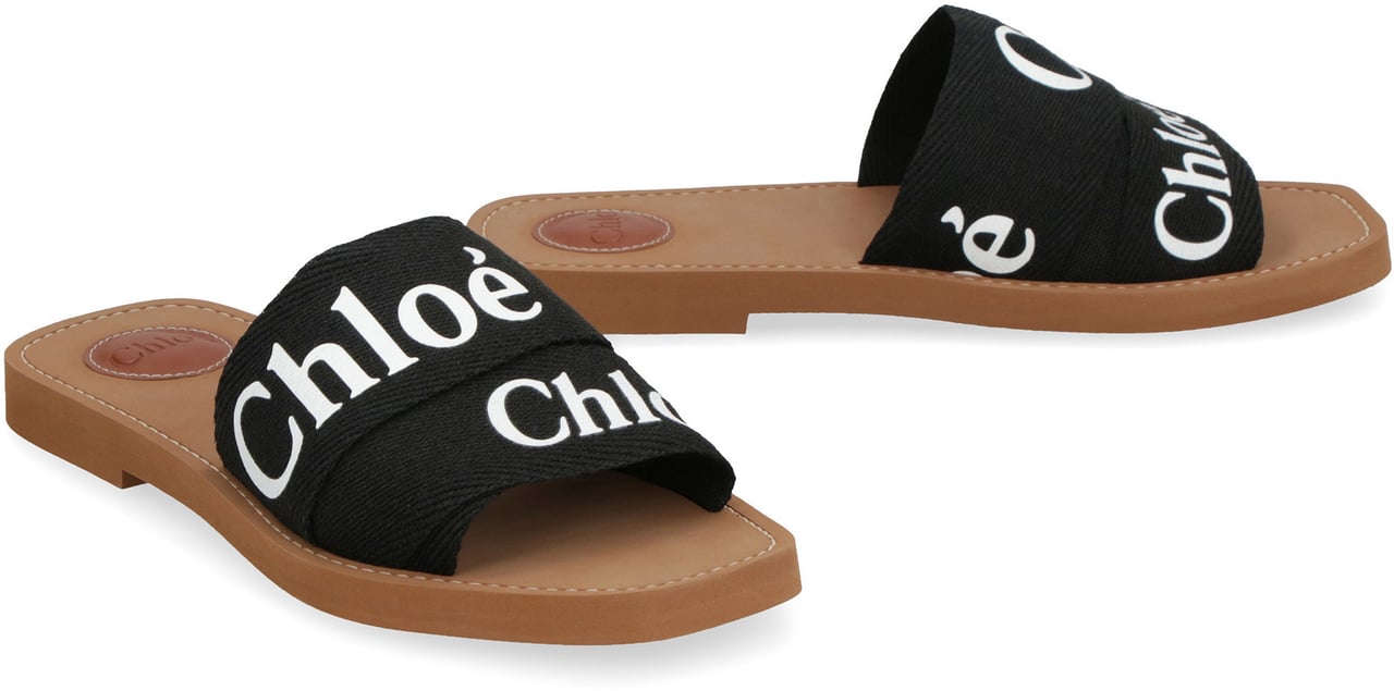 Chloé Woody fabric mules Zwart