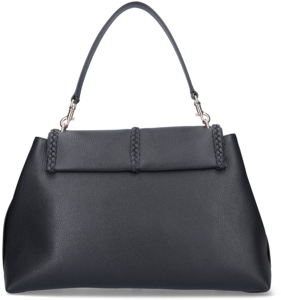Chloé Black Penelope Large Hammered Leather Bag Zwart