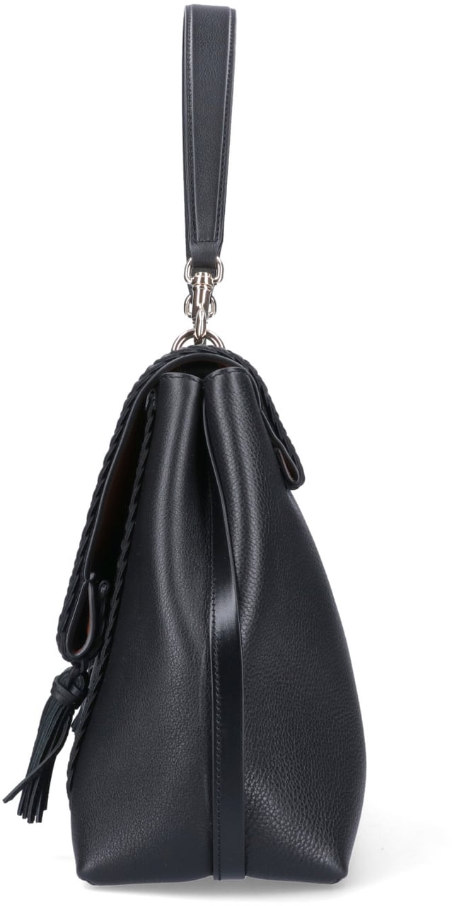 Chloé Black Penelope Large Hammered Leather Bag Zwart