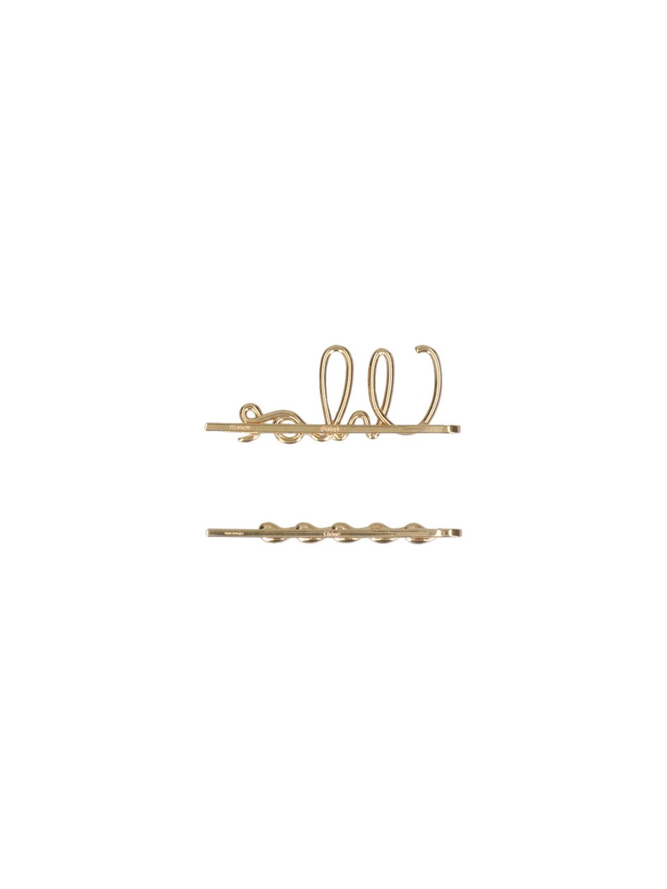 Chloé Gold Iconic Metallic Hair Clip Set Goud