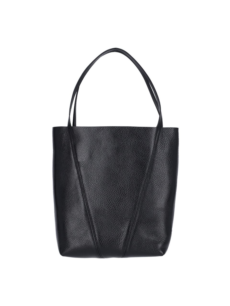 Chloé Black Spin Pebbled Leather Tote Bag Zwart
