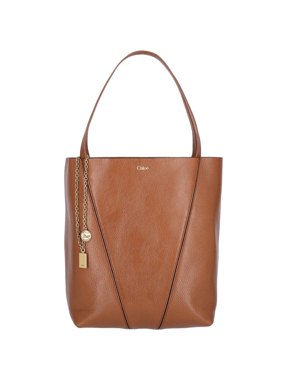 Chloé Brown Spin Pebbled Leather Tote Bag Bruin
