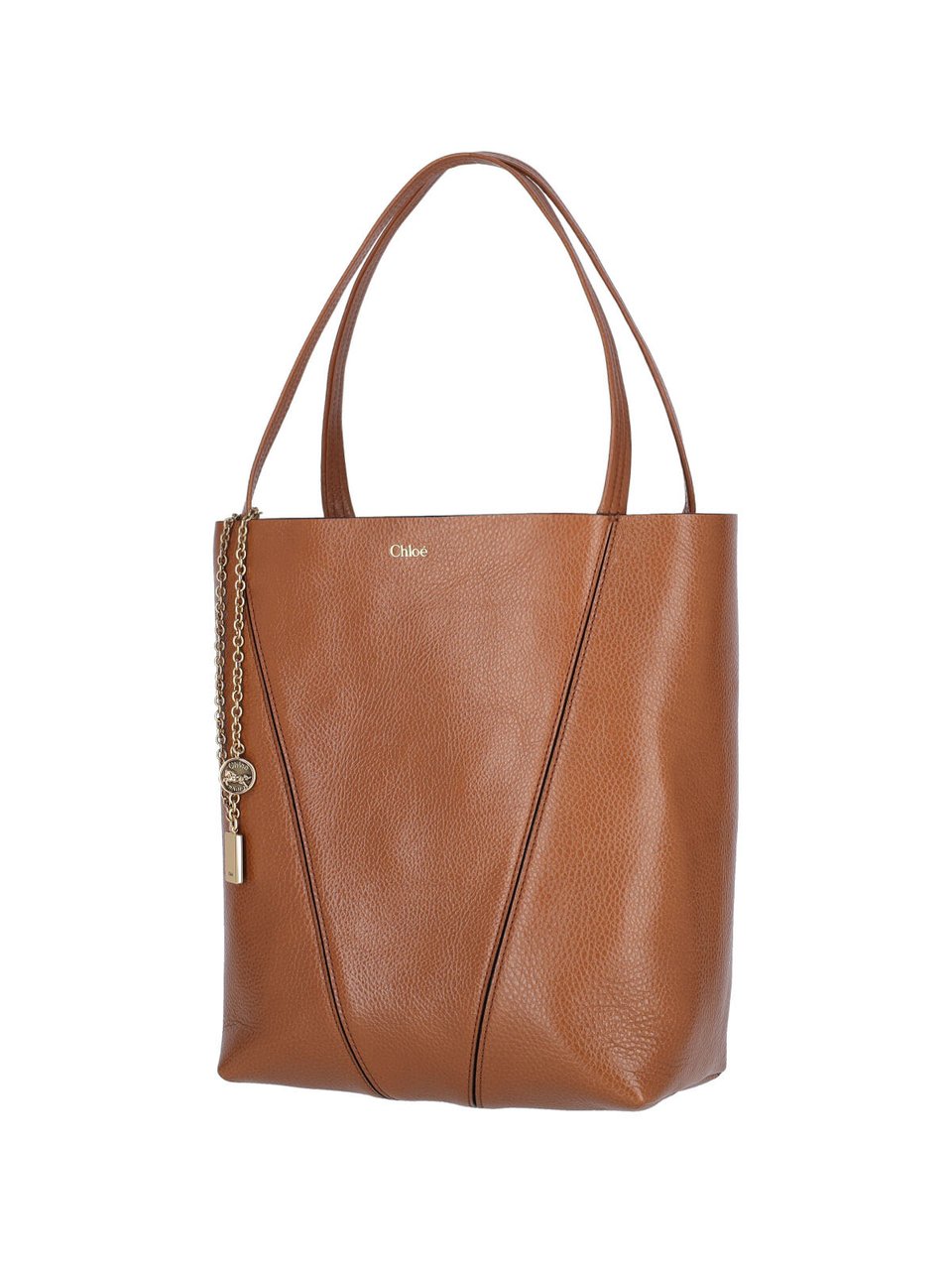 Chloé Brown Spin Pebbled Leather Tote Bag Bruin