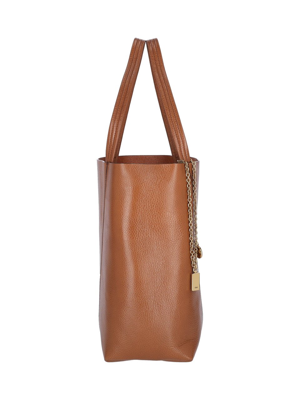 Chloé Brown Spin Pebbled Leather Tote Bag Bruin