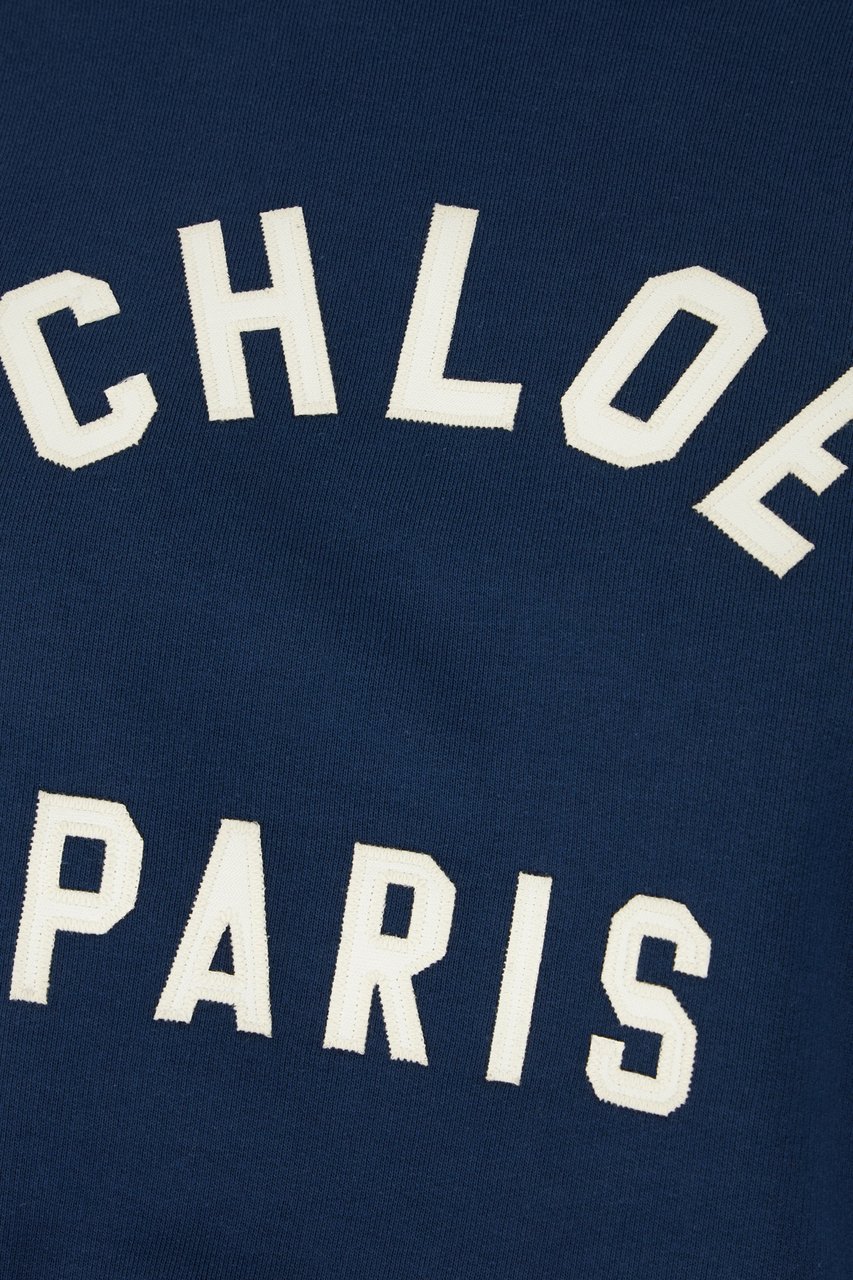 Chloé Chloe Blue cotton sweatshirt Blauw