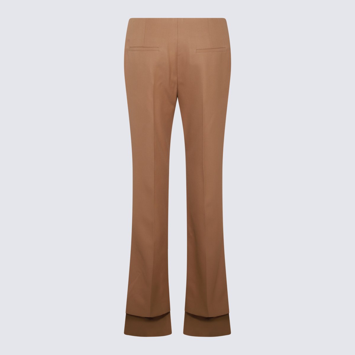 Chloé Tailored Trousers With Central Crease And Flared Hem Bruin