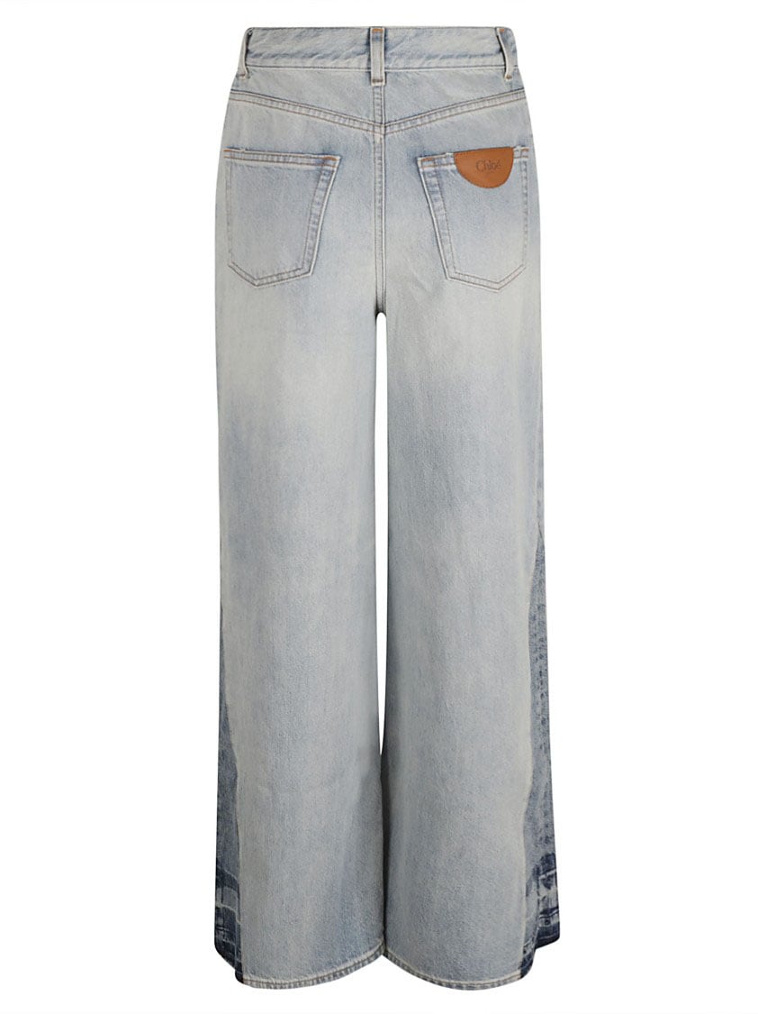 Chloé High-Waisted Wide-Leg Denim Jeans Blauw