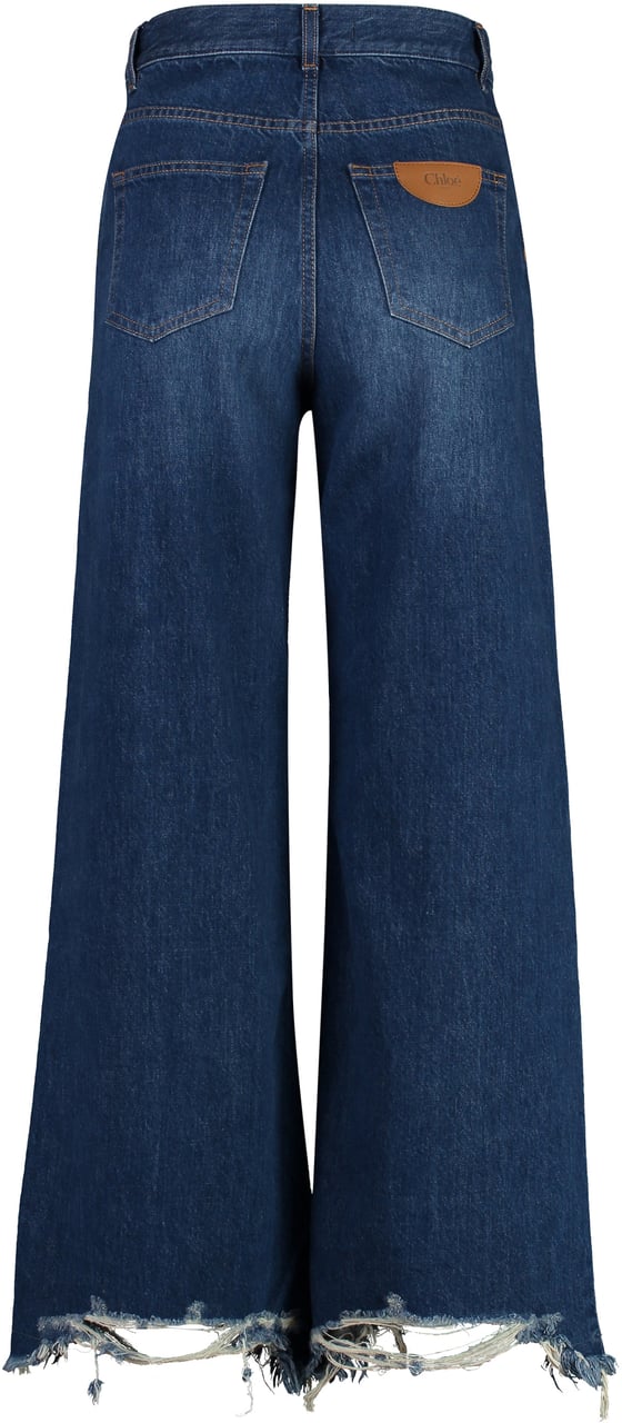 Chloé Cropped wide-leg jeans Blauw