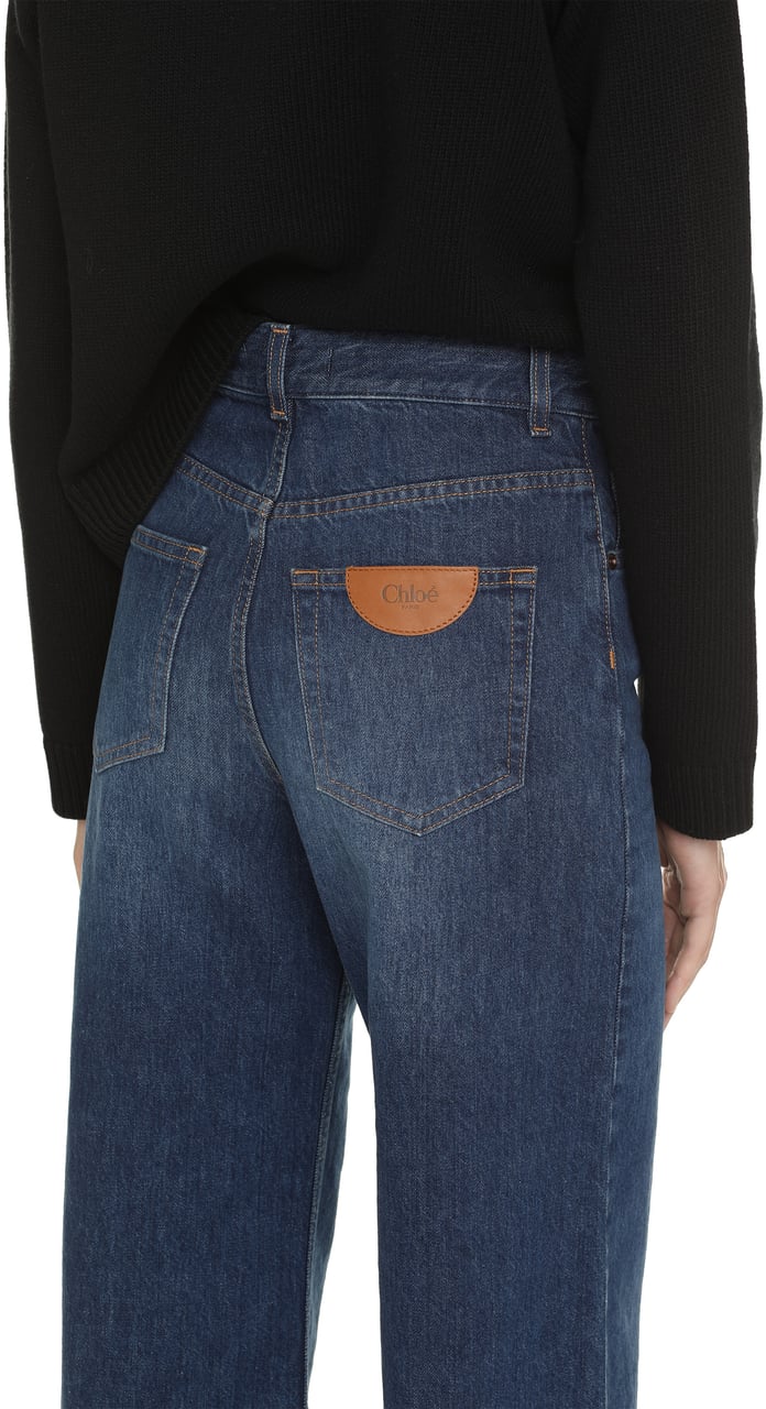 Chloé Cropped wide-leg jeans Blauw