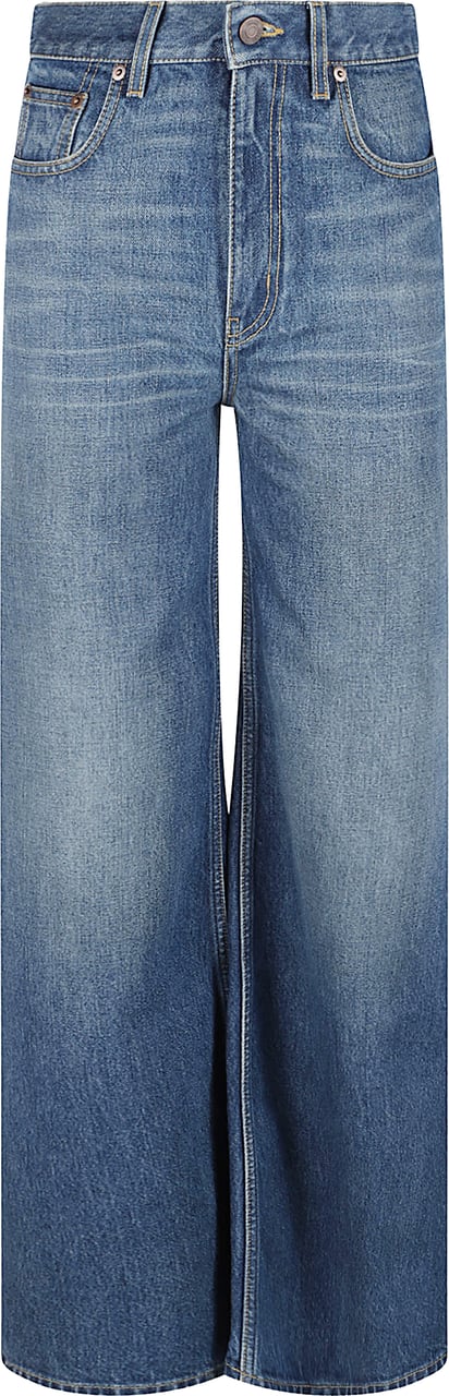 Chloé Wide-Leg Denim Jeans With Classic Five-Pocket Design Blauw