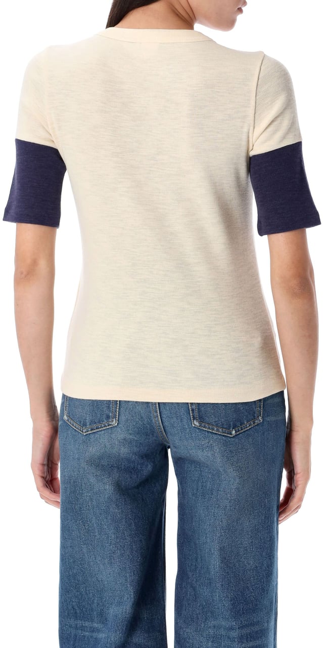 Chloé Tshirt Logo Bicolo Sleeve Iconic Milk Divers