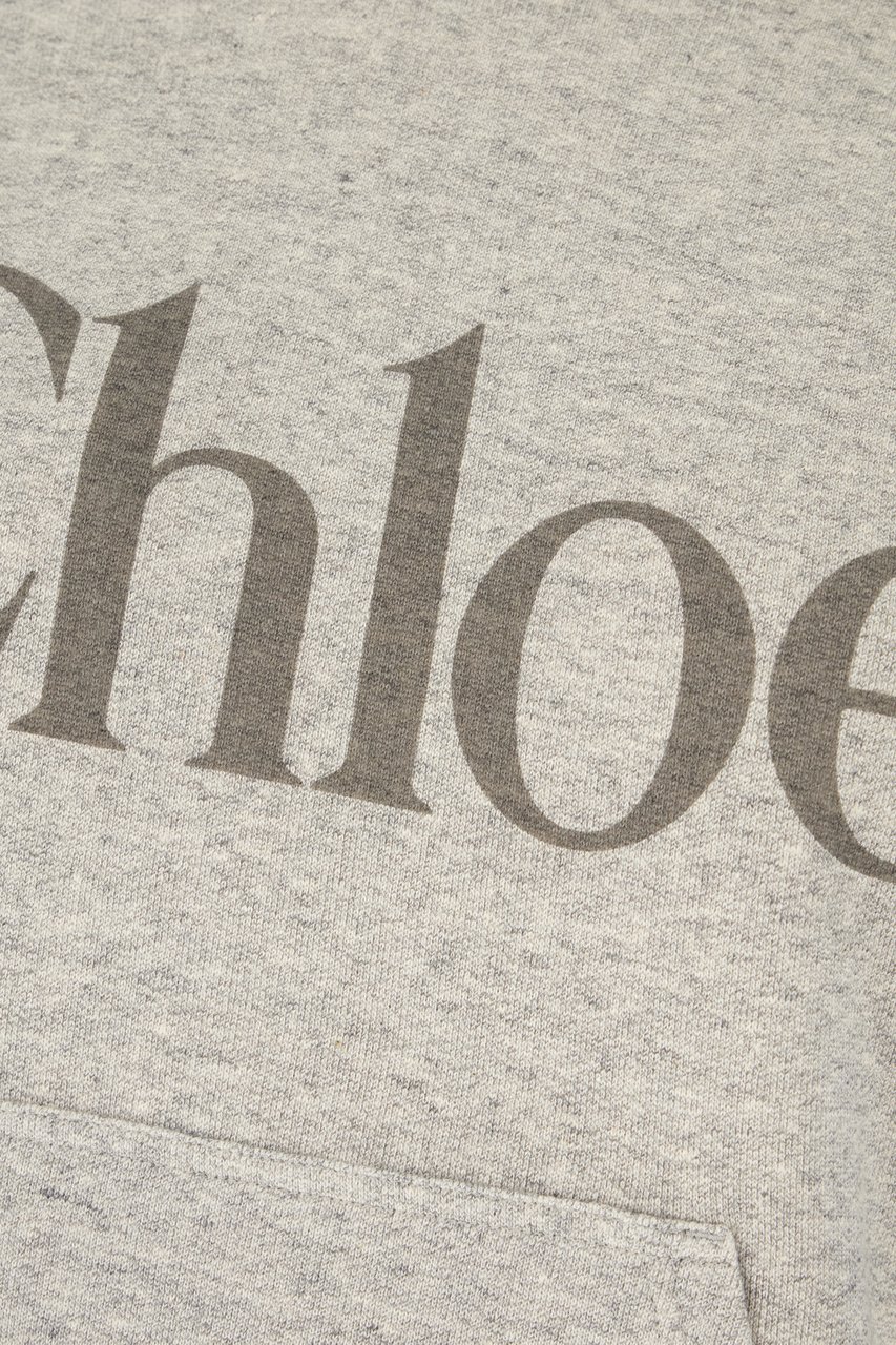 Chloé Chloe Melange grey cotton blend sweatshirt Grijs