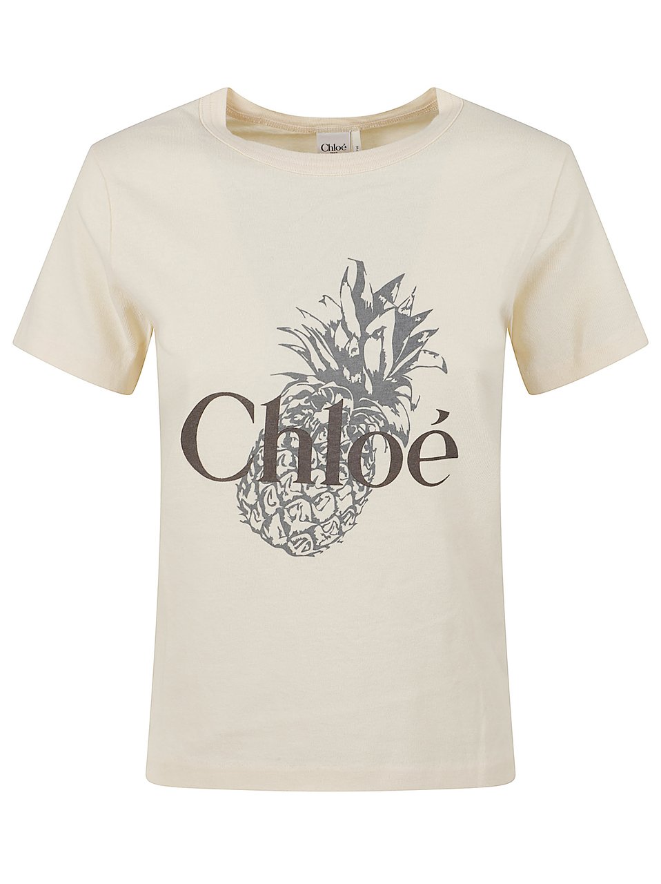 Chloé Organic Cotton Baby Fit Crew Neck T-Shirt Wit