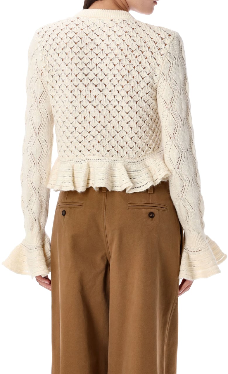 Chloé Pointelle Cardigan Iconic Milk Wit