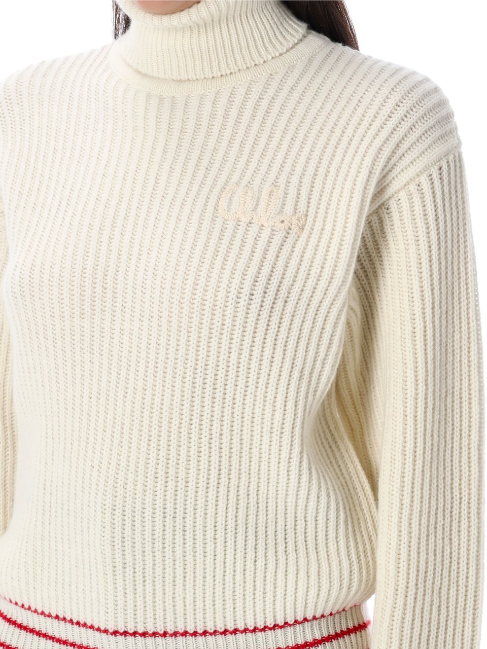 Chloé High Neck Knit Iconic Milk Divers