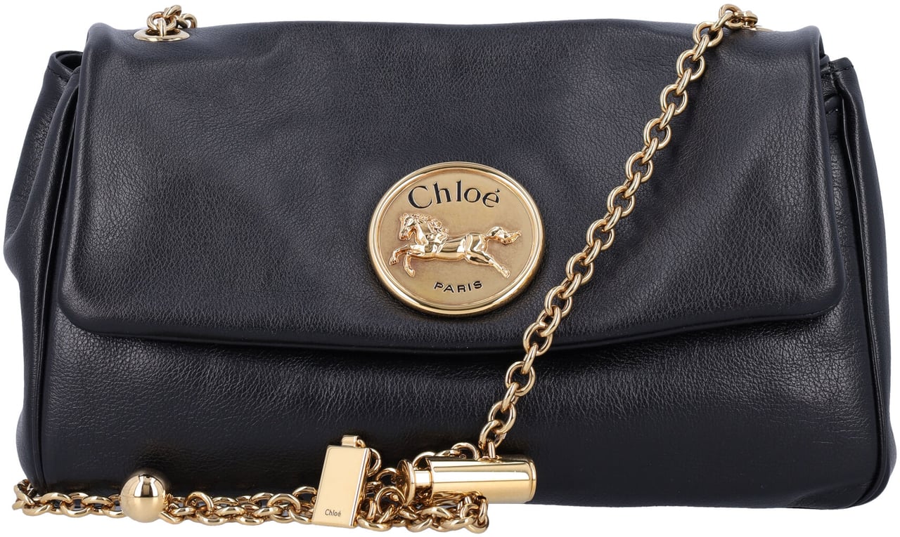 Chloé Chloe Heritage Medium Chain Bag Nero Zwart