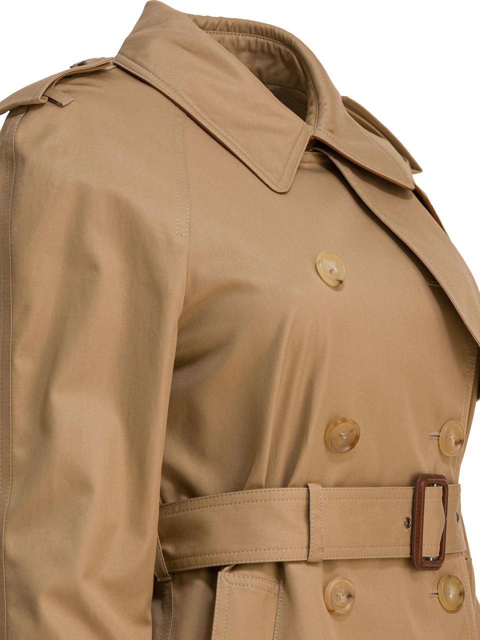 Chloé Short cotton gabardine trench coat Beige