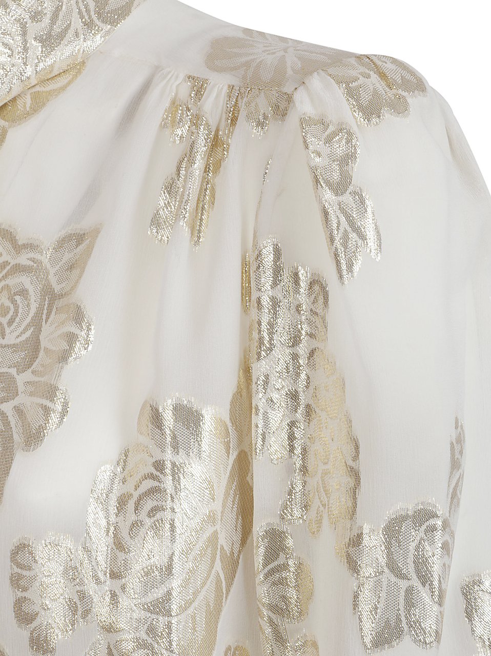 Chloé Floral Print Silk Blend Blouse Wit