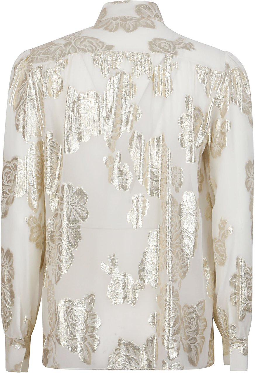 Chloé Floral Print Silk Blend Blouse Wit