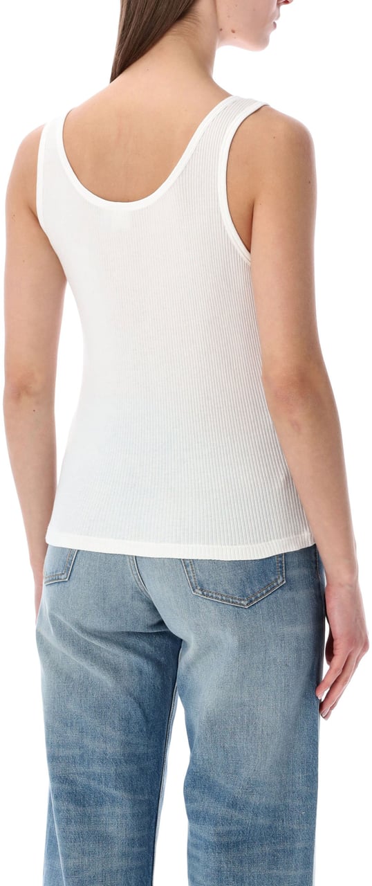 Chloé Chloé fitted logo jersey tank top Wit