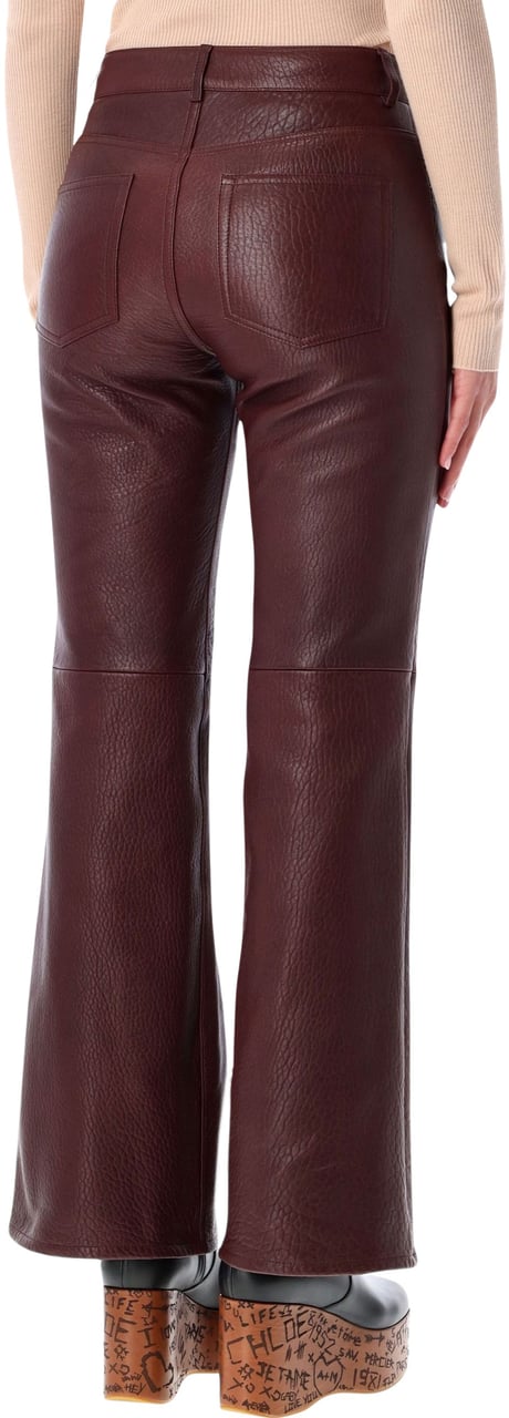 Chloé Leather Pant Violine Bordeayx Paars