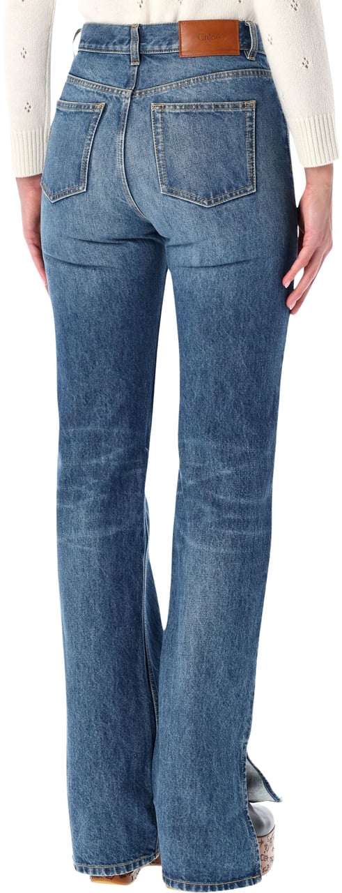 Chloé Slit Denim Faded Indigo Blauw