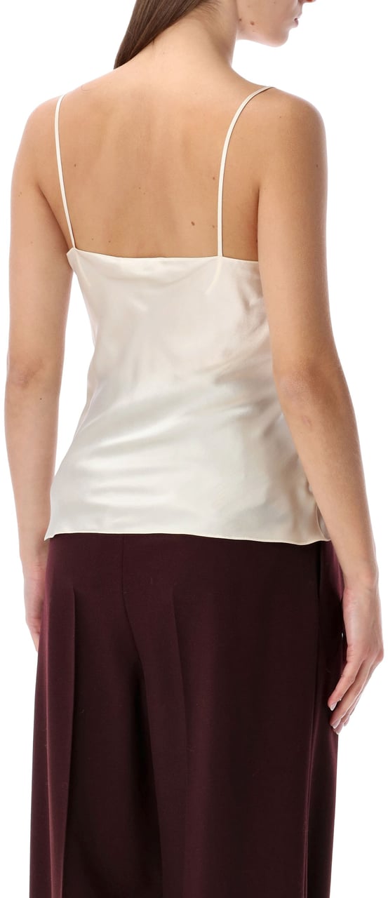 Chloé Chloé ivory silk top with lace Wit