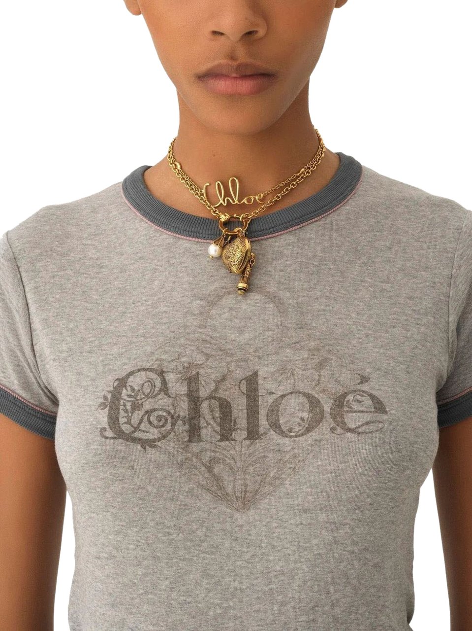 Chloé T-Shirts And Polos Grey Grijs