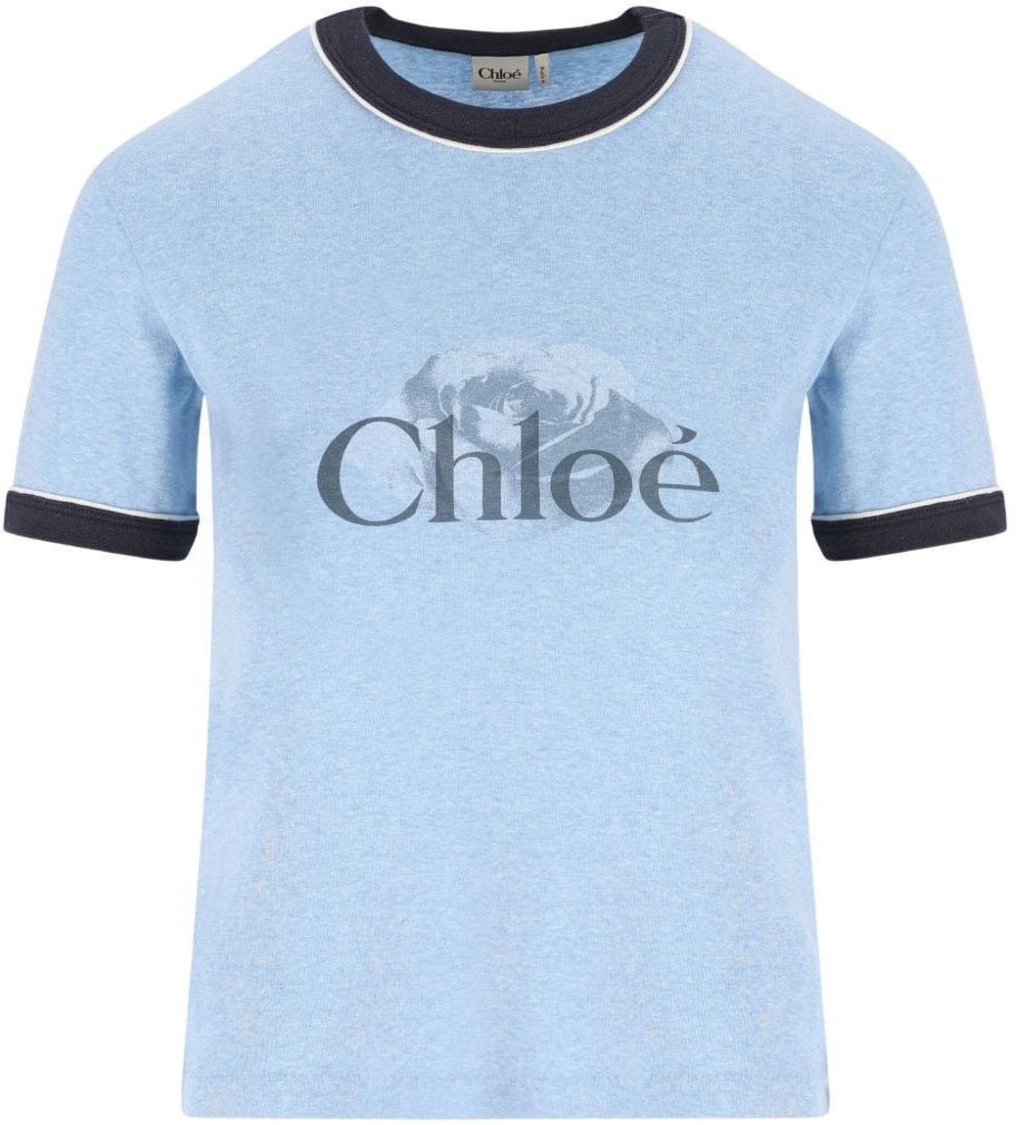 Chloé T-Shirts And Polos Blue Blauw